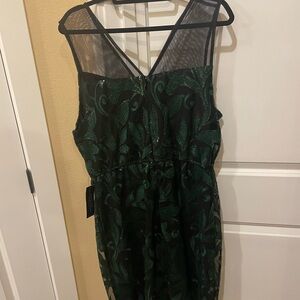 Brand new Size 16 green and black sequined cocktail dress